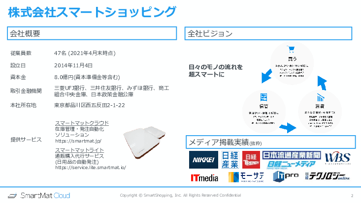 ゼロクリック在庫管理・発注「スマートマットクラウド」