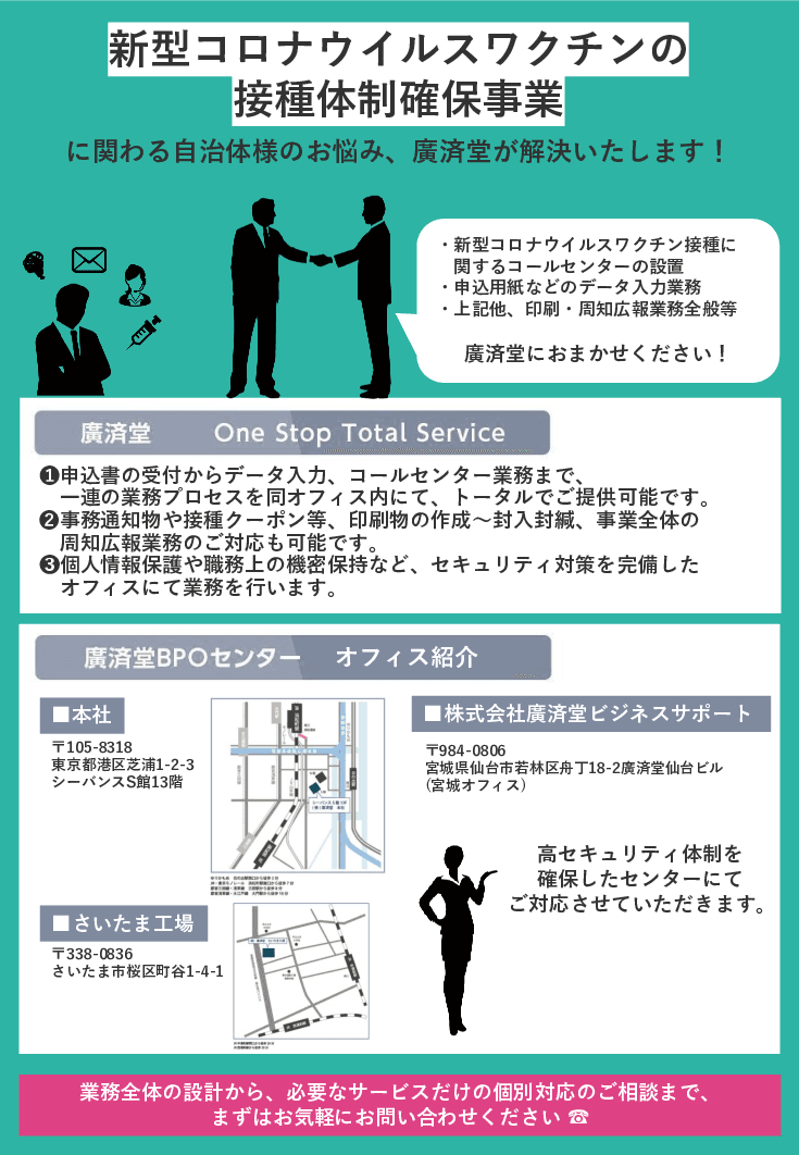 新型コロナウィルスワクチン接種体制確保事業　One Stop Total Service