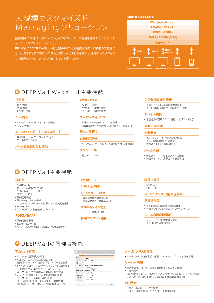 カスタマイズ可能な大規模メールシステム「DEEPMail」