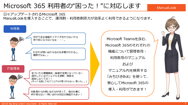 Microsoft365マニュアル提供「ManualLook　みちびきBot」