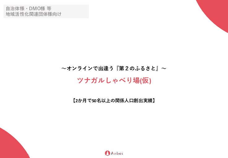 オンラインで人の絆をつくる？！関係人口創出ソリューション『ツナガルしゃべり場（仮）』