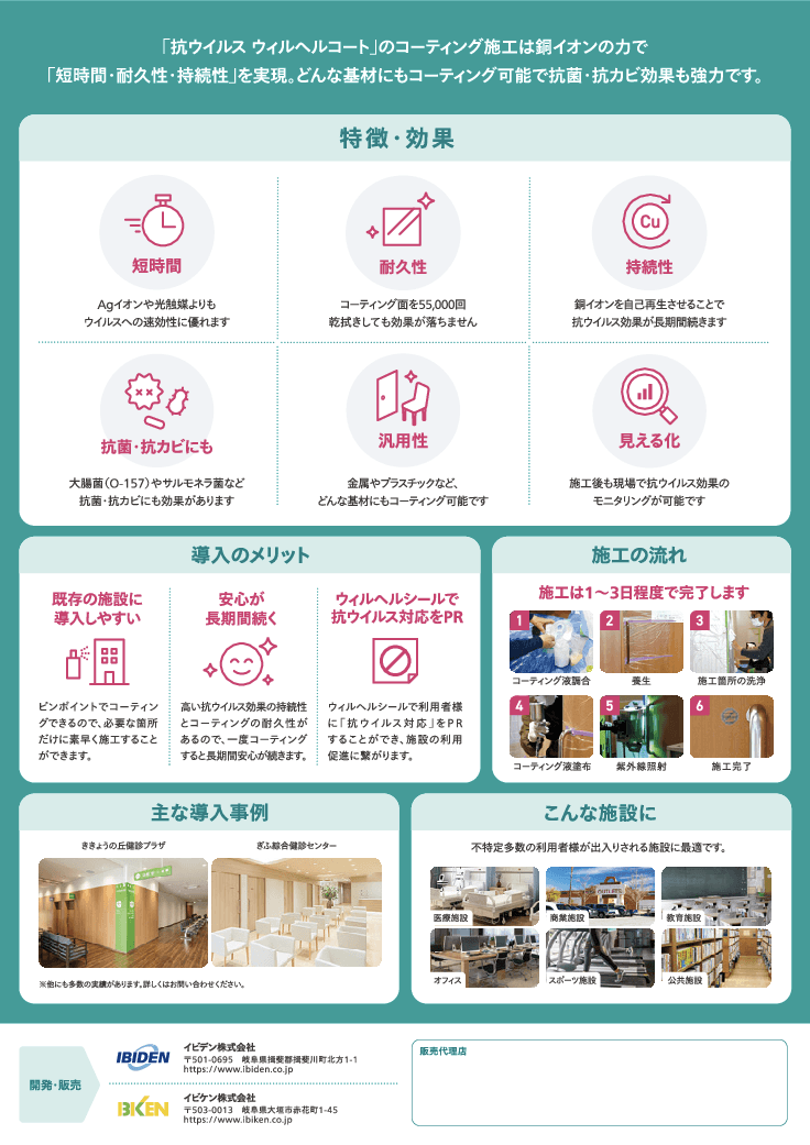 抗ウイルスコーティング塗布工事のご提案