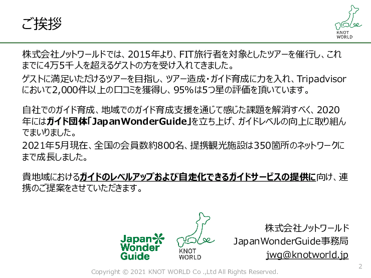 ガイド育成を通じたインバウンド受入体制充実化