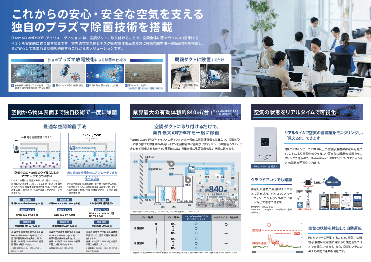 大規模空間に適したプラズマ除菌ソリューション