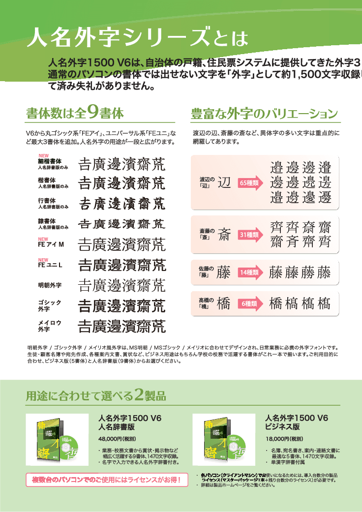 人名に特化した外字ソフト「人名外字」