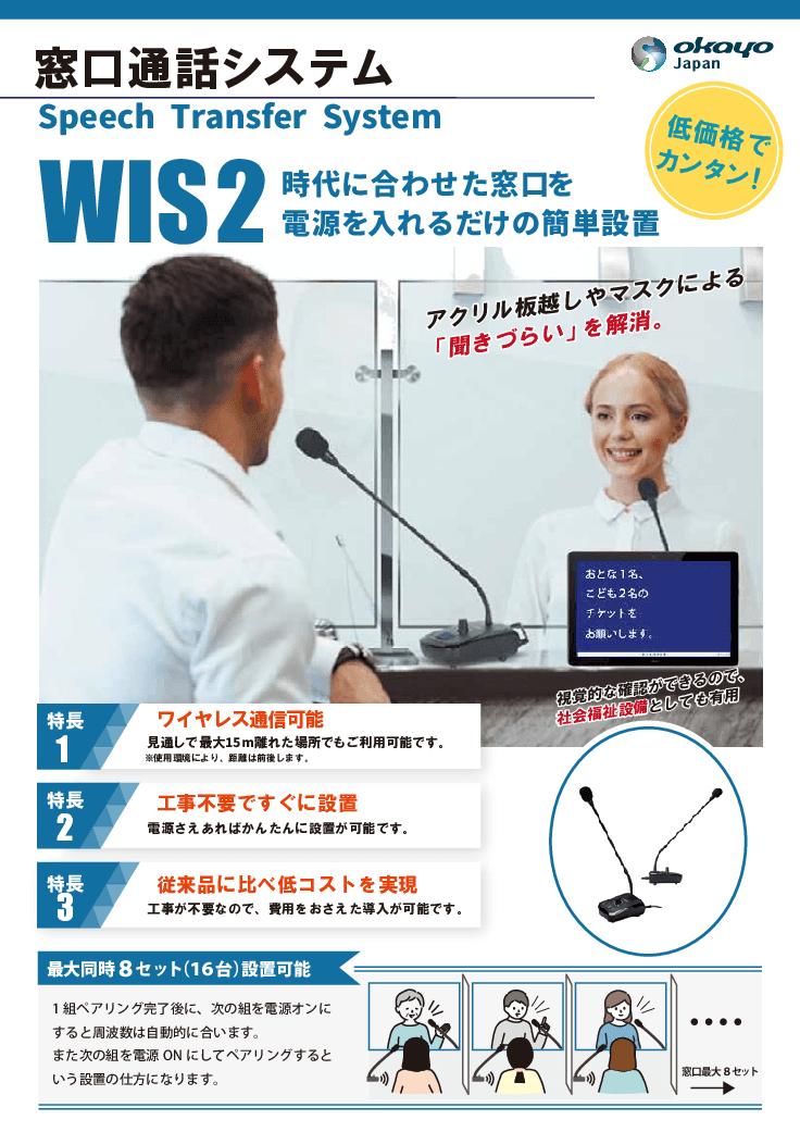 受付カウンターお呼び出しマイクシステム / WIS2