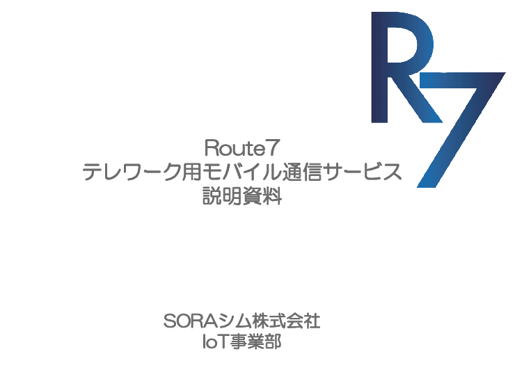 テレワーク用モバイル通信サービス(Route7)