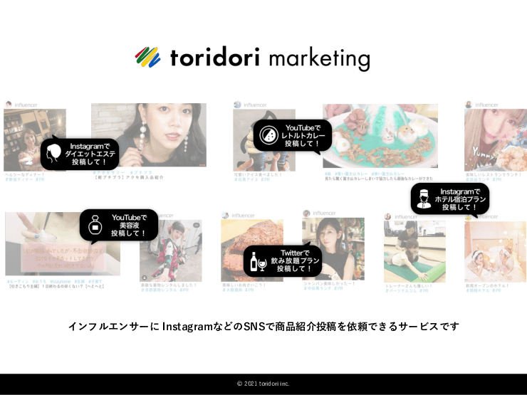 インフルエンサーとのマッチングプラットフォーム「トリドリマーケティング」