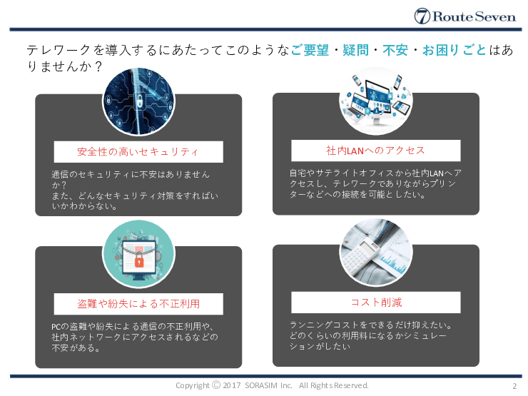 テレワーク用モバイル通信サービス(Route7)