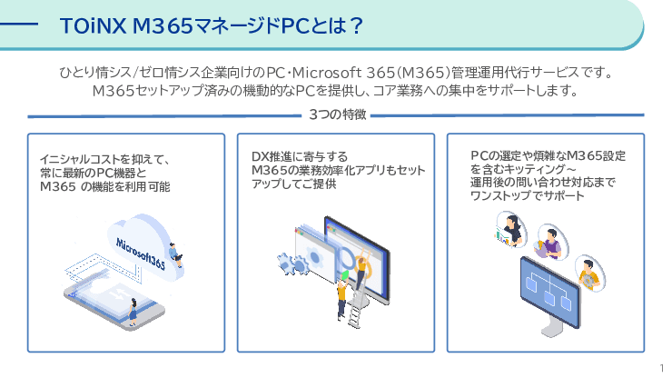 マイクロソフト365標準搭載！庁舎内PCの運用を一括で任せられる保守サービス