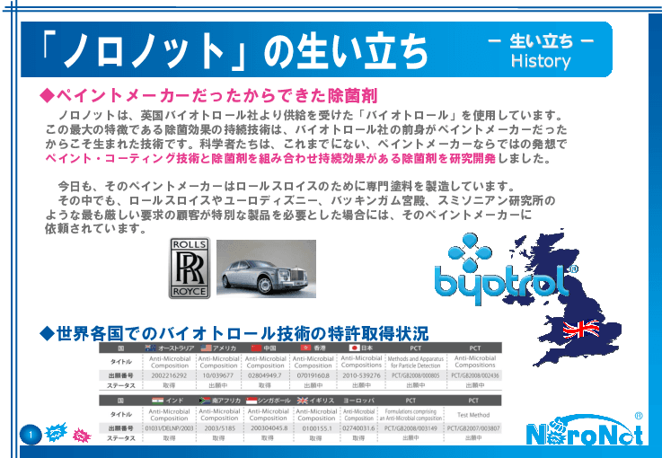 バリア型除菌抗菌剤「ノロノット」