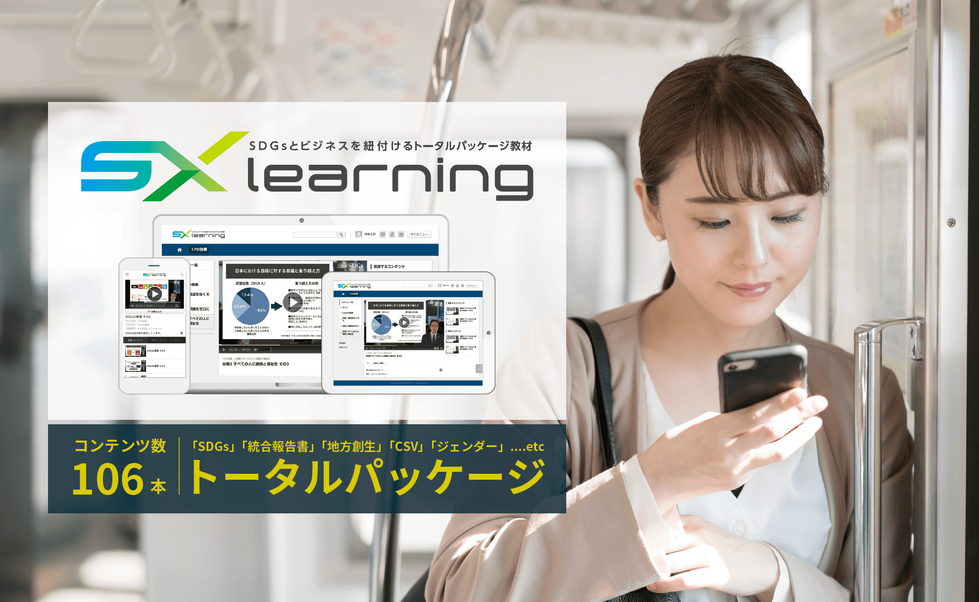SDGsとビジネスを紐付けるトータルパッケージ教材「SX learning」
