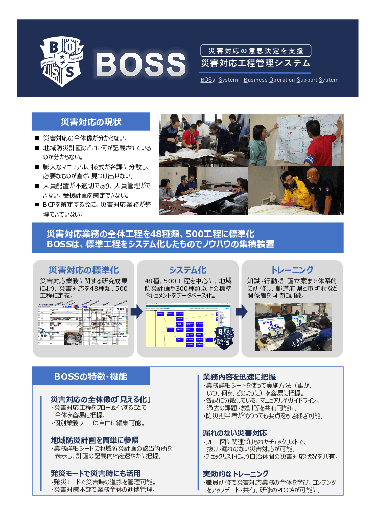災害対応工程管理システム「BOSS」