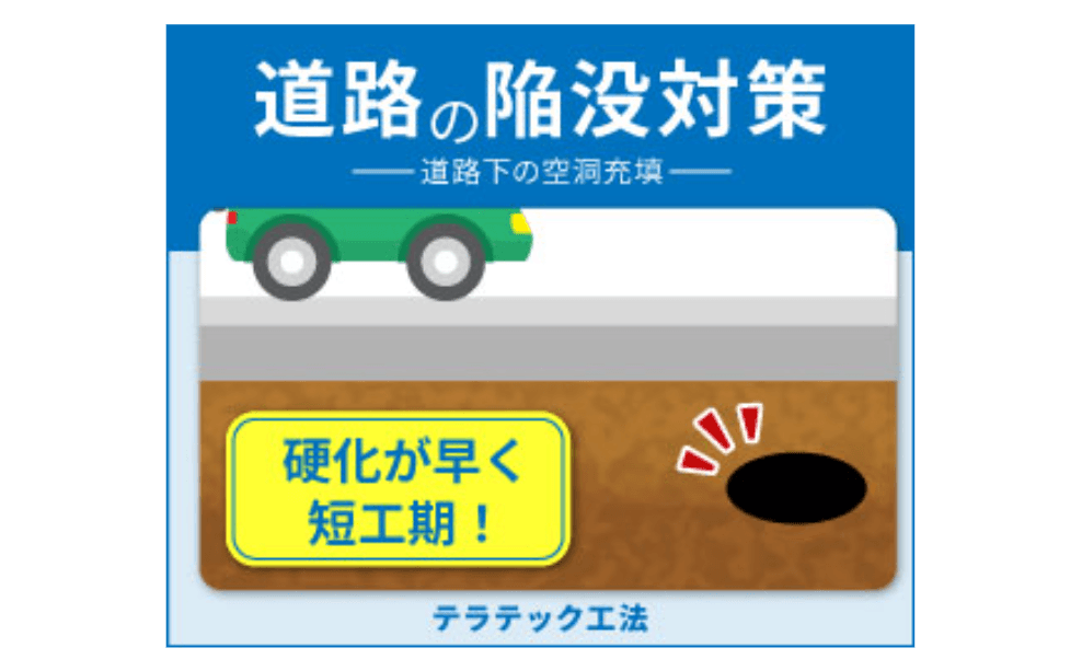 【インフラ長寿命化】道路の陥没対策。硬化が早く短工期！