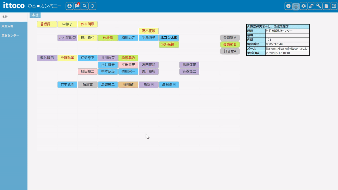 在席管理システムittoco for LGWAN