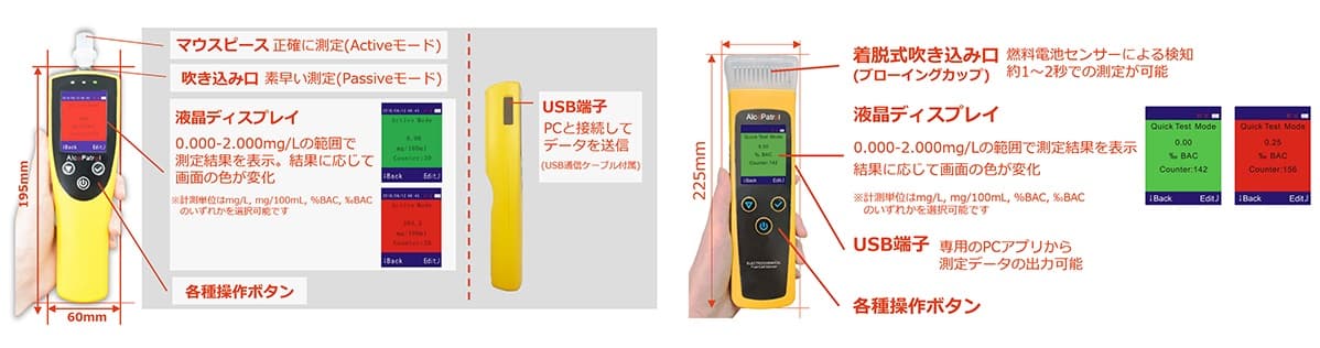 燃料電池センサー マウスピース・吹きかけ兼用 アルコールチェッカー BS-ALC-AP5020