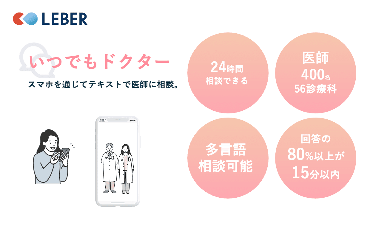 夜間救急の負担を軽減するオンライン診療アプリ「LEBER」