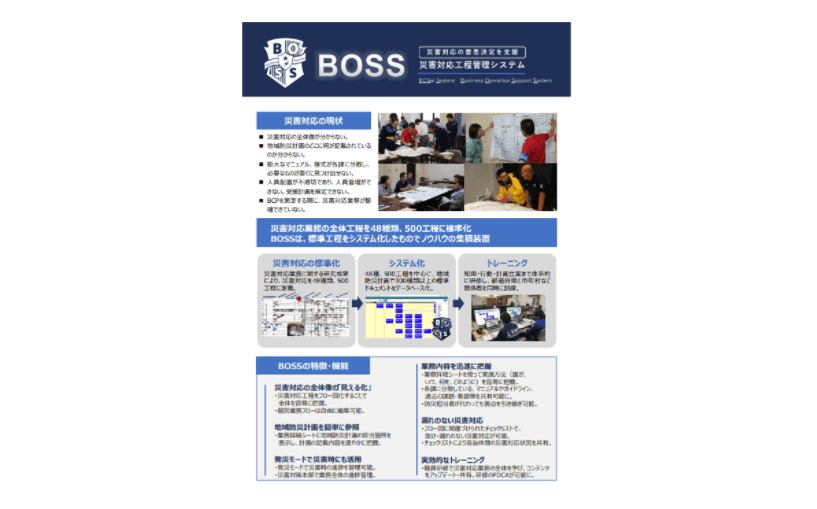 災害対応工程管理システム「BOSS」