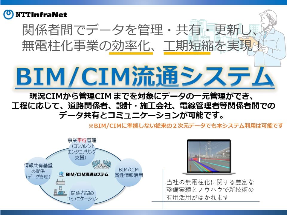 無電柱化事業の事業期間短縮に「BIM/CIM流通システム」