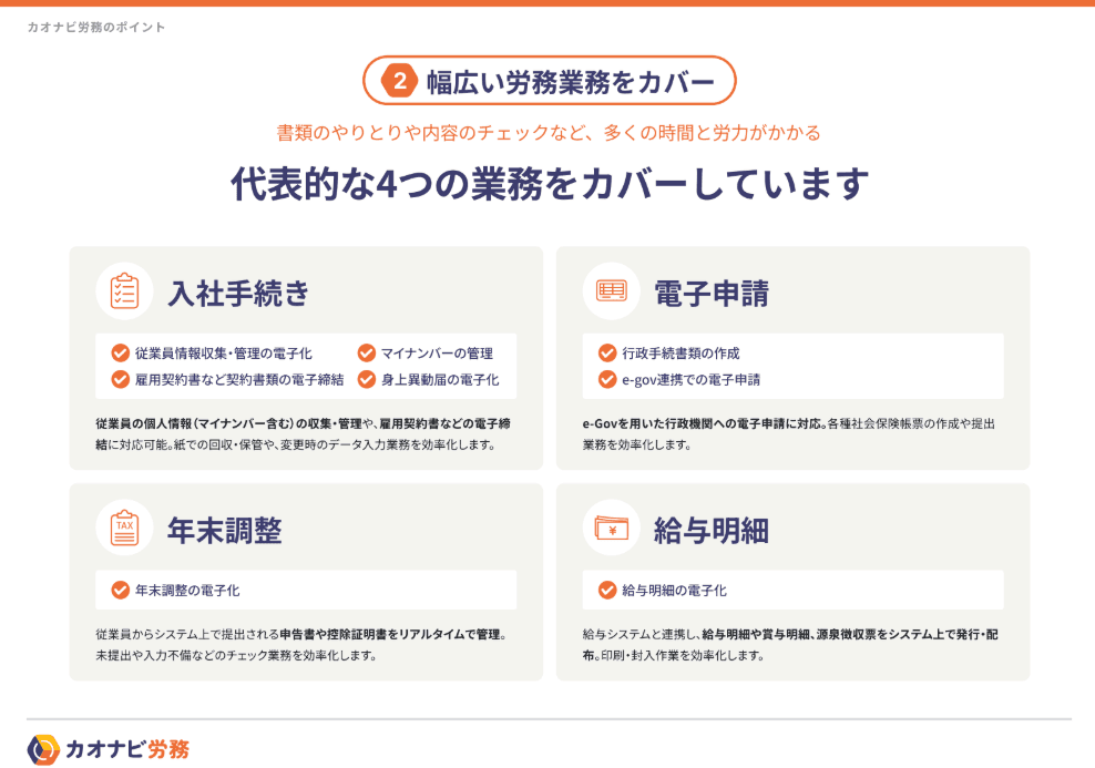 人事・労務業務をクラウドで効率化！ 初期費用０ではじめる労務DX「カオナビ労務管理」
