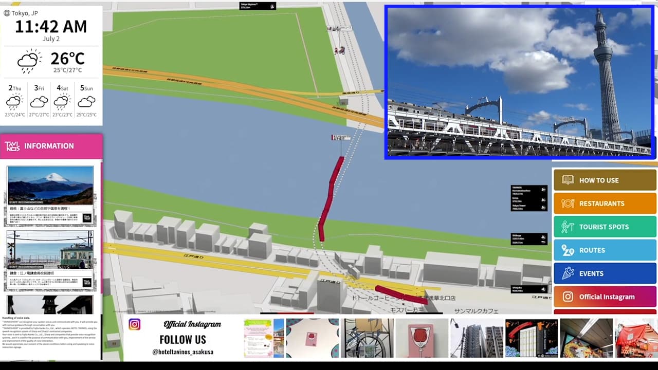 観光MaaSを可視化するマップ型デジタルサイネージシステム「FLOWMAP4D(フローマップフォーディー)」