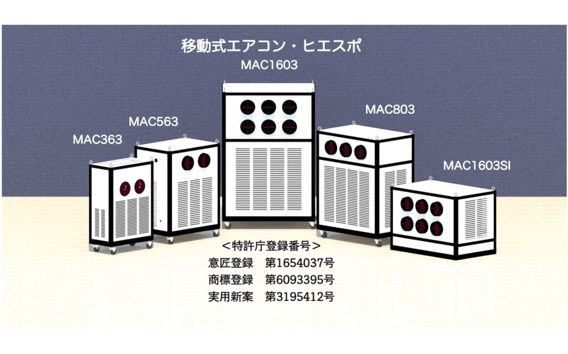 移動式エアコンによって快適空間を提供します!