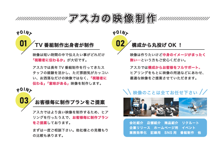 構成から丸投げOK!映像制作サービス
