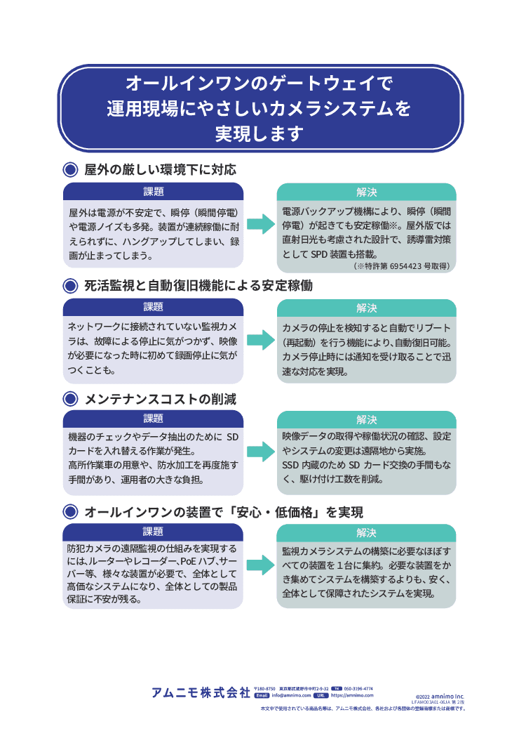 屋外設置の防犯カメラ・監視カメラ運用システム