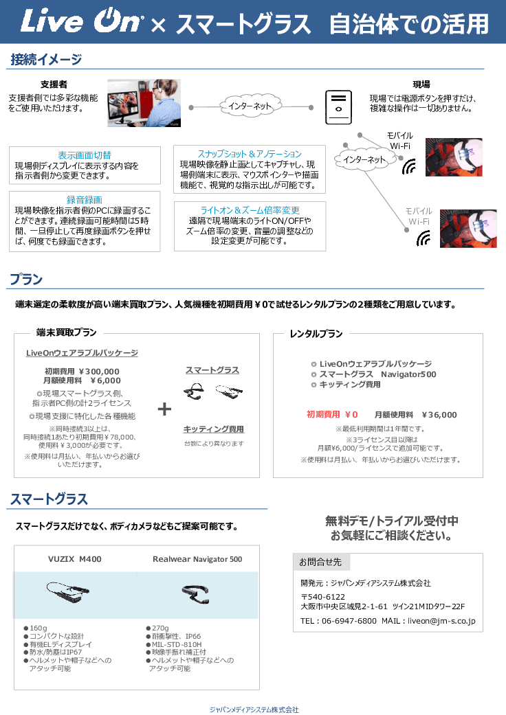 臨場もリモートで!遠隔臨場システムLiveOn